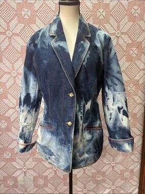 Upcycled Denim Blazer Sz M